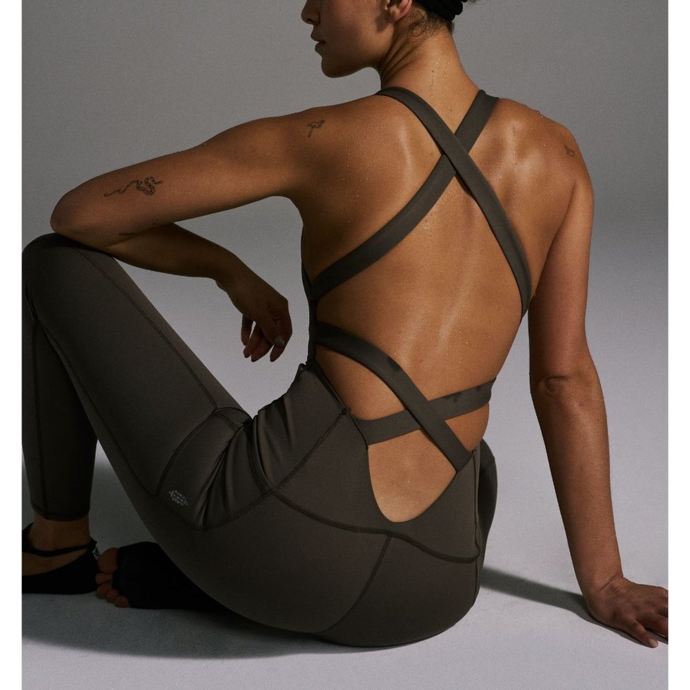 Nwt Fp Movement My High Onesie / Charcoal Brown - image 7